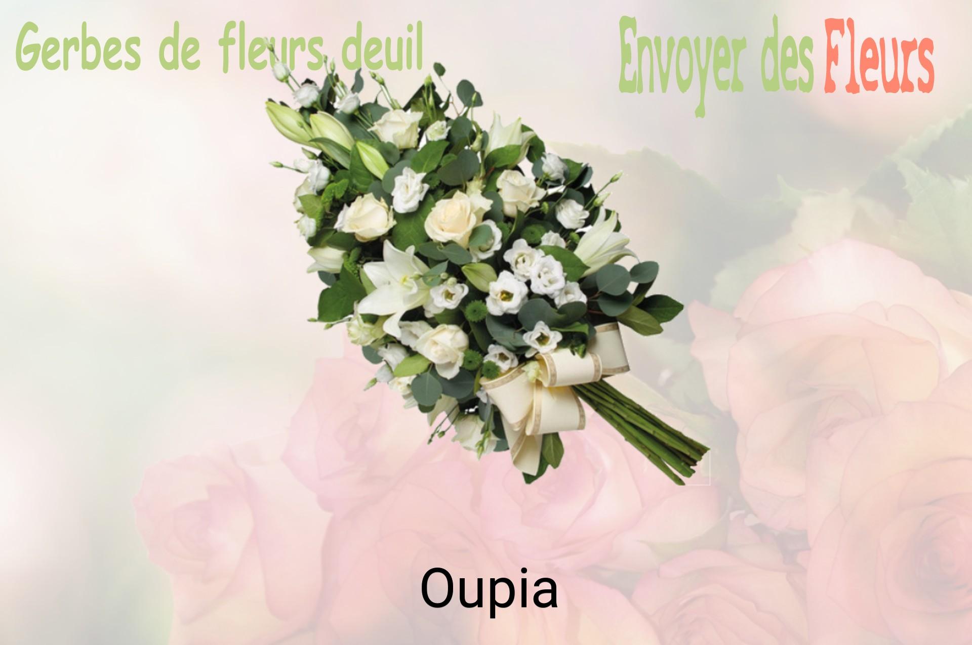 Gerbe de fleurs de deuil livrée à Oupia